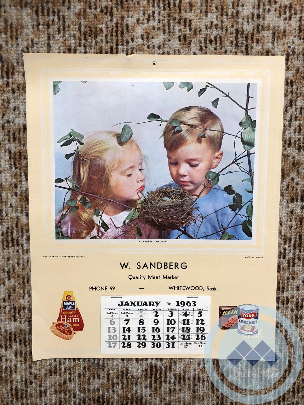 W. Sandberg Quality Meat Market Calendar