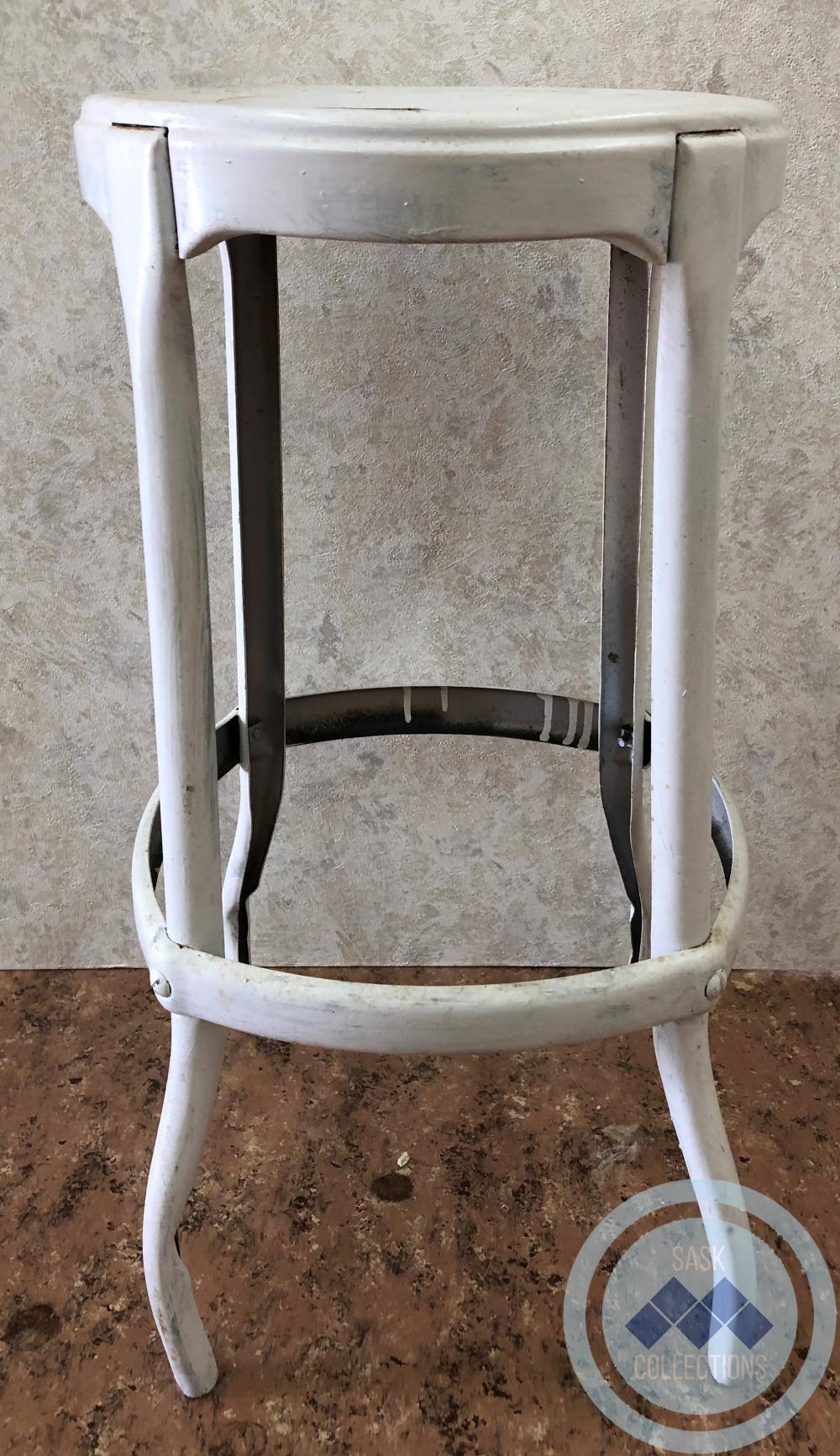 White Metal Stool