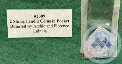 2 Stamps and 2 Coins in pocket