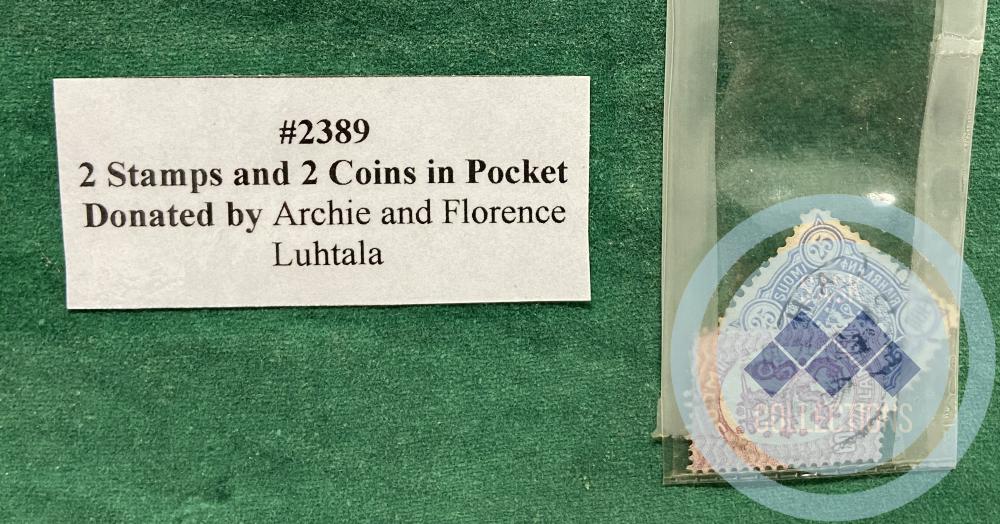 2 Stamps and 2 Coins in pocket