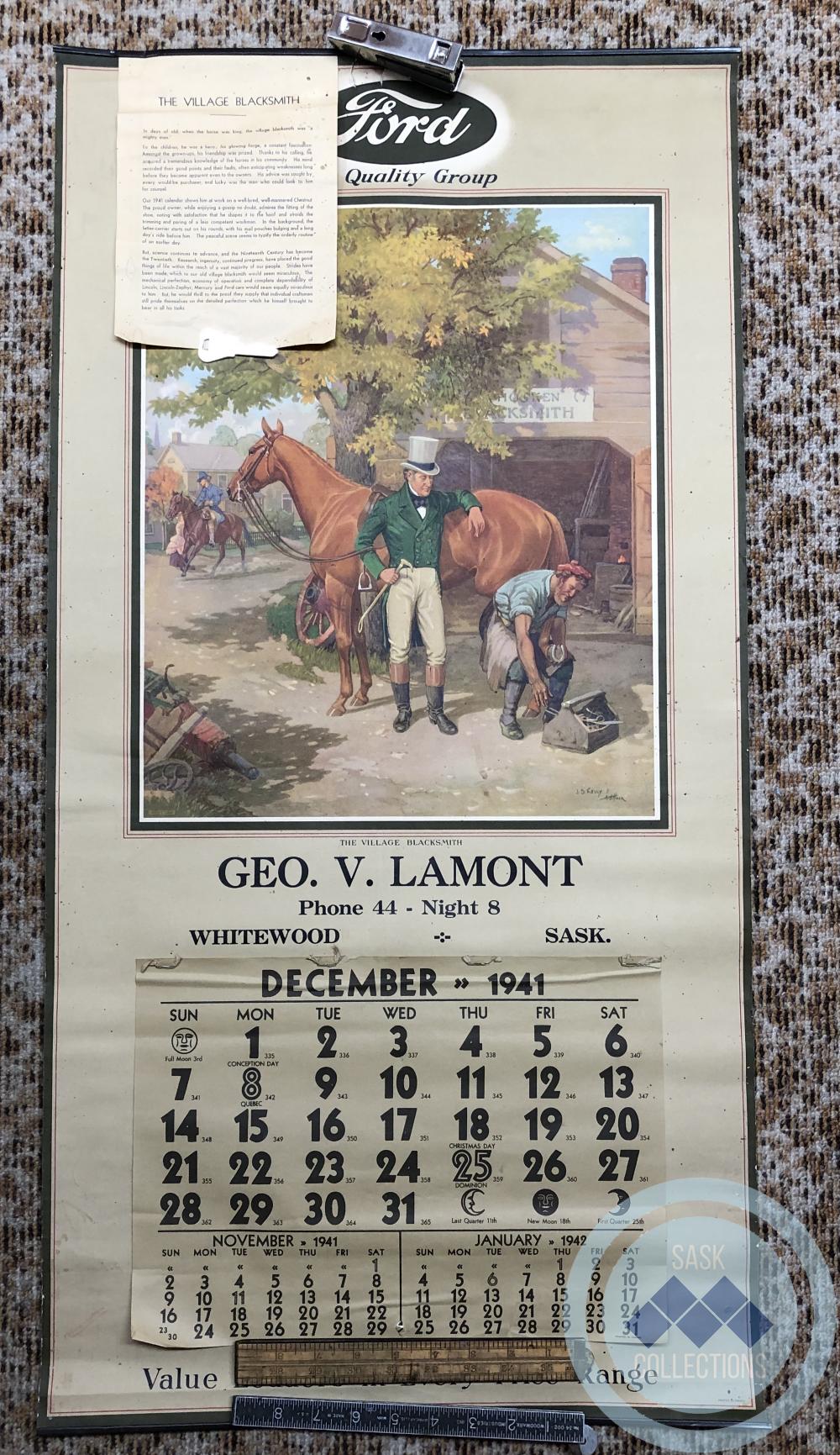 Geo. V. Lamont Calendar