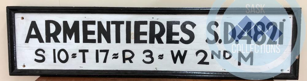 Armentieres S.D. 4821 Sign