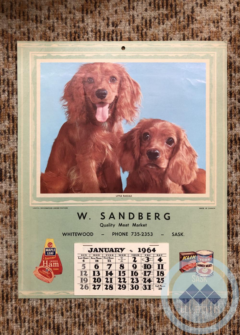 W. Sandberg Quality Meat Market Calendar