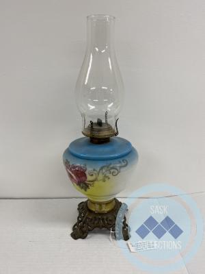 Oil Lamp - blue and yellow