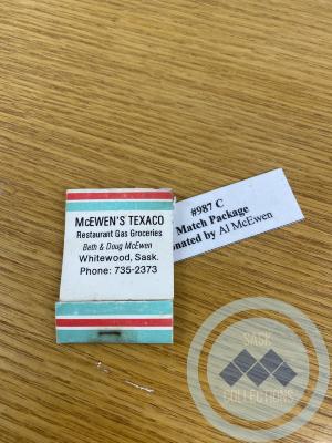 Texaco Match Package.