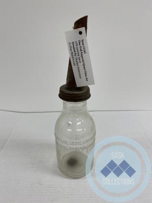 One Full Imperial Quart Glass Jar with a pouring spout