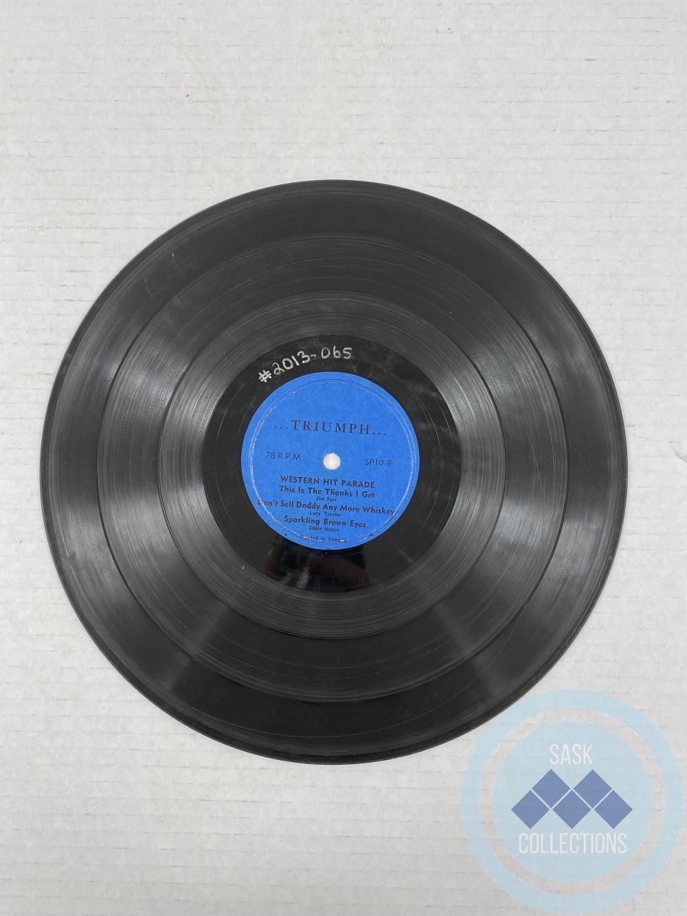 78 rpm. record: <i>Triumph (blue)</i>
