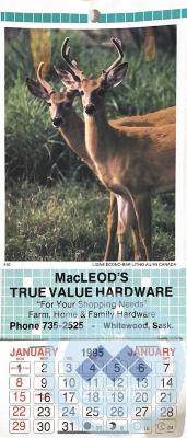 MacLeods True Value Hardware Calendar of 1995