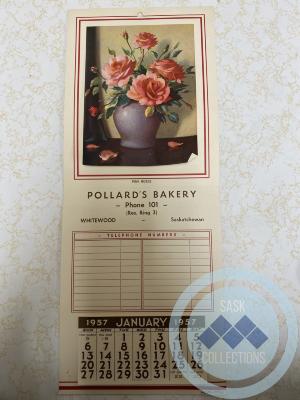 Pollard's Bakery 1957 Calender