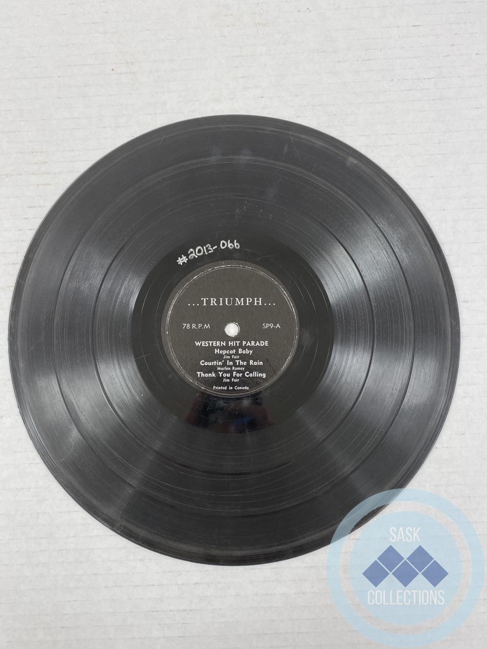 78 rpm. record: <i>Triumph (black)</i>