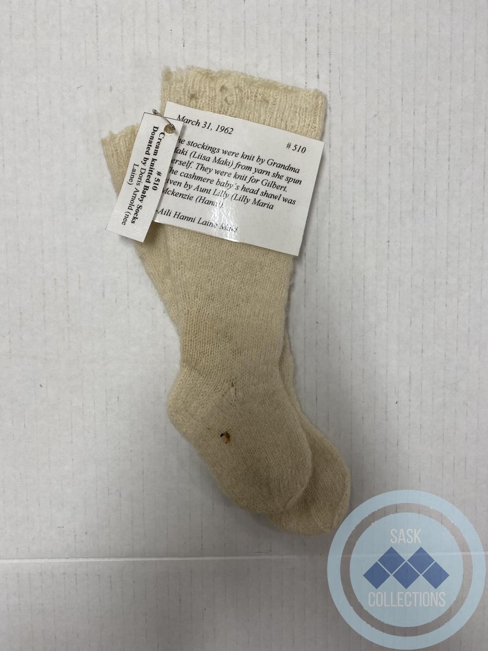 Cream knitted Baby Socks