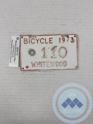 Bicycle 1973 License Plate - 110 Whitewood