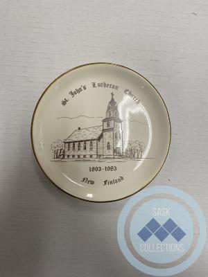 St. John's Lutheran Church Plate - 1893-1983. Belonged to Elaine (Polvi) Tallentire