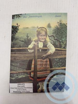 Post-card: 
From Outi-Kristiina Hannikainen
 to Elvie Denet