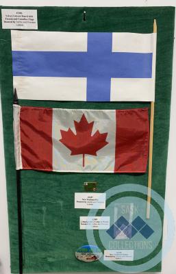 Velvet Colored Board with Finnish and Canadian Flags