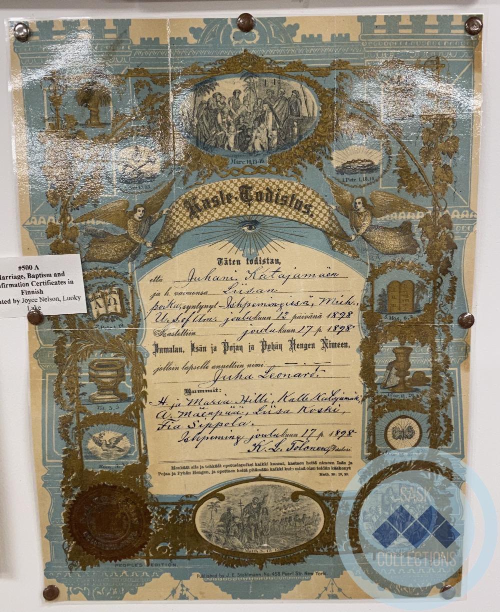 Marriage, Baptism and Confirmation Certificates in Finnish