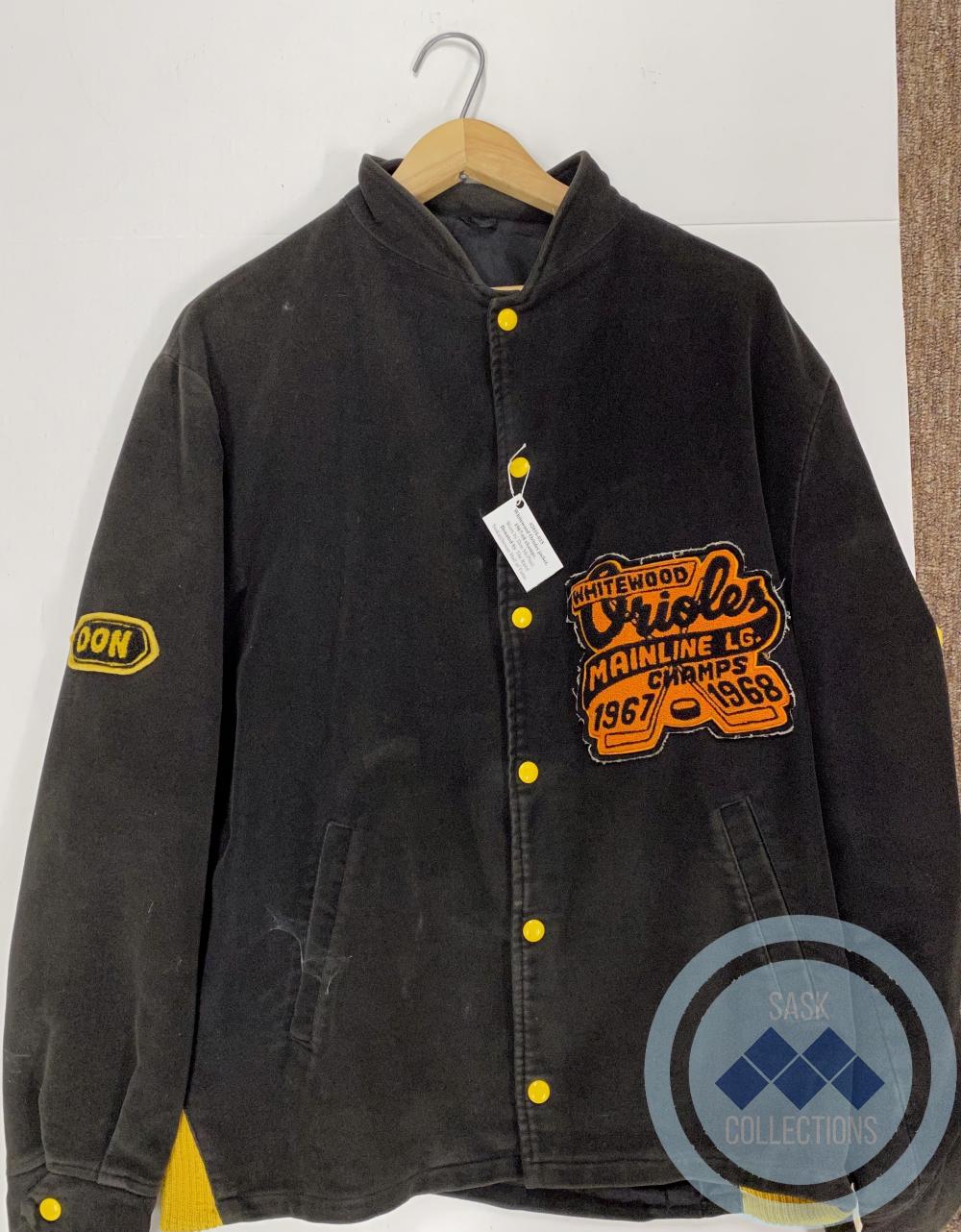 Whitewood Orioles jacket. 1967-68 champs. Worn by Don McPhail.