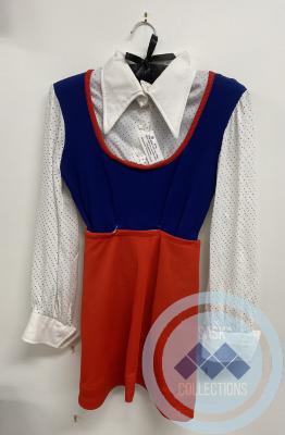 Stage Band Uniform - Blue Shirt with Sewn on white shirt with polka dots