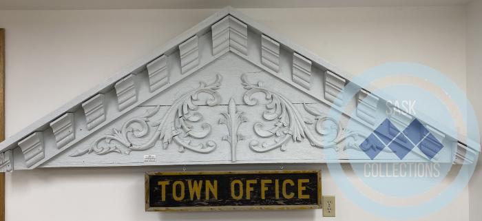 Piece of Old Town Hall - it is the uppermost portion - the town was built in the early 1900's and town clerk's office was on the main floor - first door to the right
