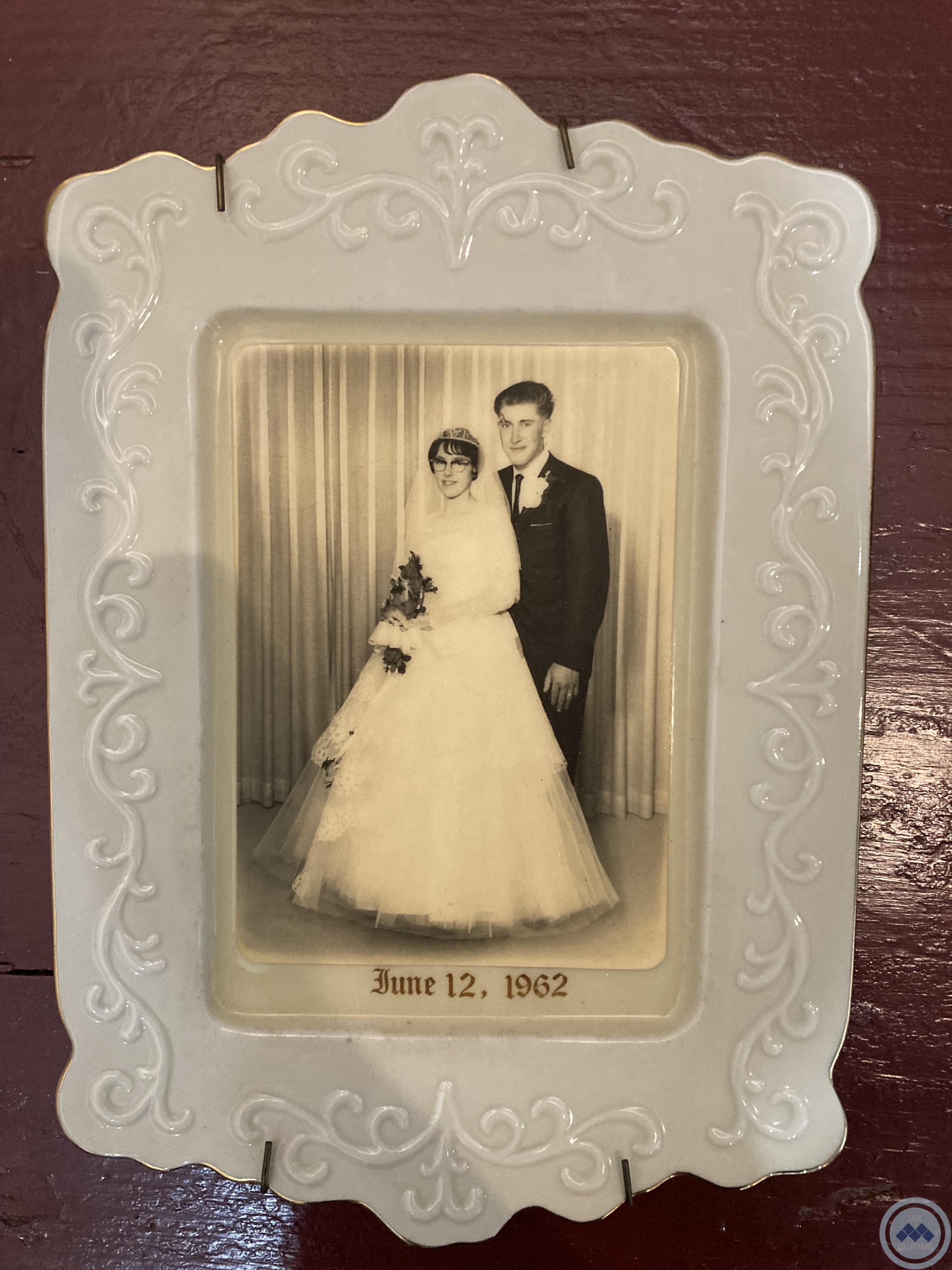 Plate - wedding picture of Denis and Rose Payot (Brule)