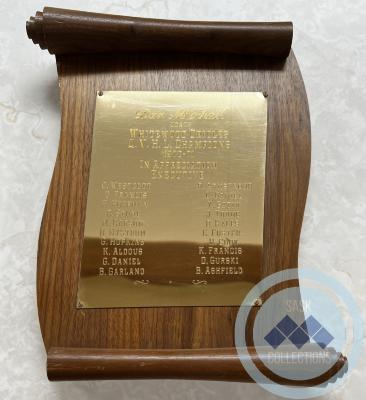 1970-71 Q.V.H.L. Champions plaque.