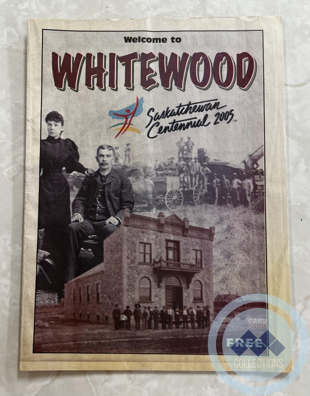 Saskatchewan Centennial "Welcome to Whitewood" pamphlet.