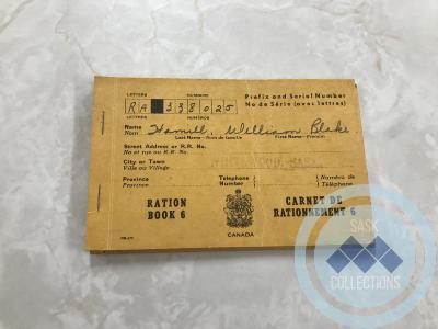 Ration Book of W. B. Hamill