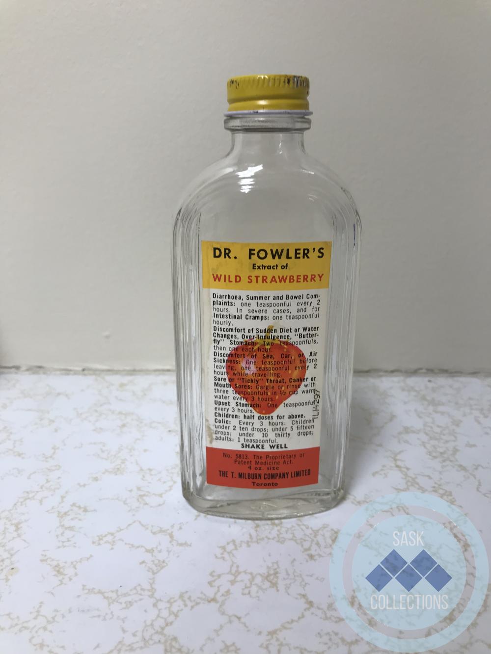 Glass Bottle - Dr. Fowler's Extract of Strawberry