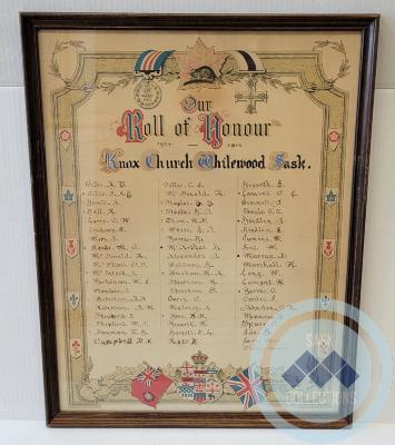 Knox Presbyterian Church World War 1 Roll of Honour