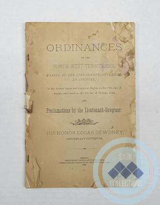 Ordinances of the North-West Territories Book