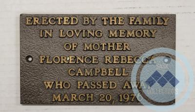 Florence R. Campbell Memorial Plaque
