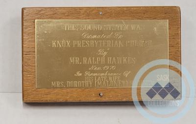 Sound System Dedication Plaque