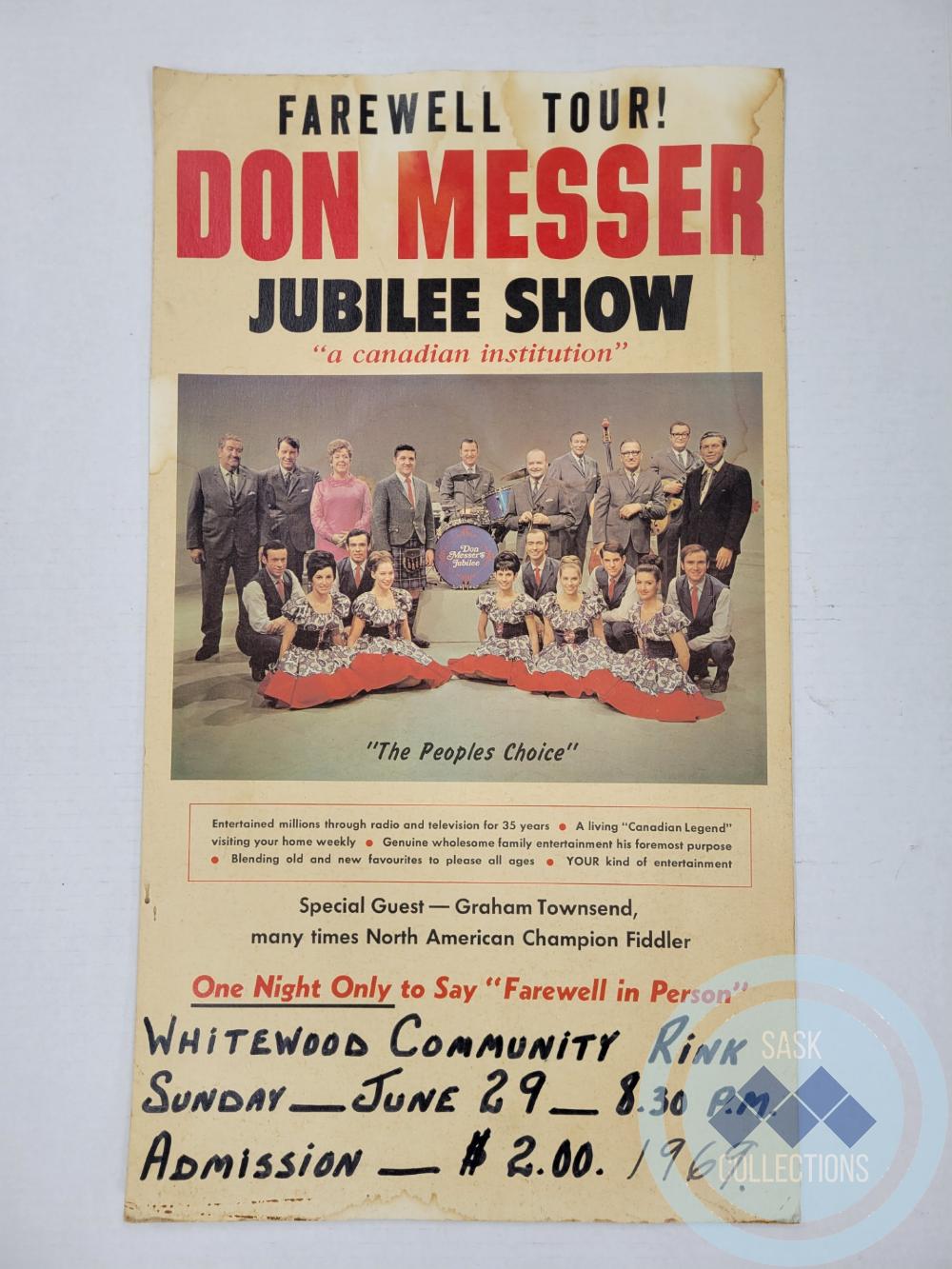 Don Messer's Farewell Tour Poster - 1969