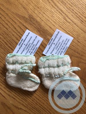 Bootee - cream and light green