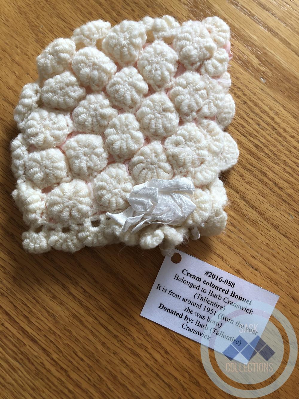 Cream coloured Bonnet