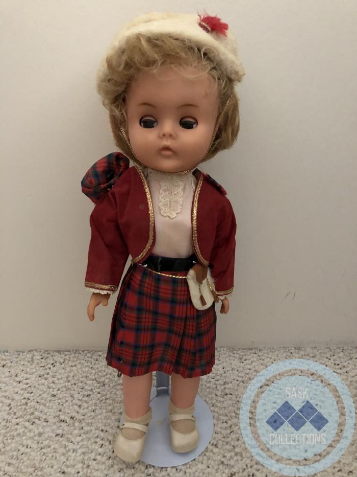 Doll in Tartan Dress