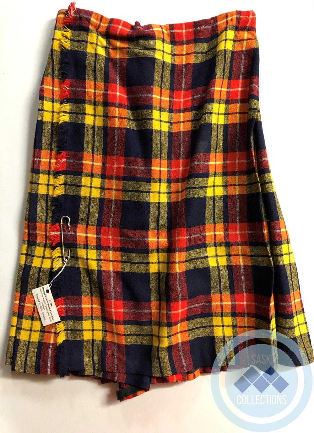 Orange/Yellow/Black Plaid Skirt - worn by musical entertainer Betty Grierson