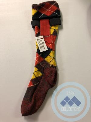 Orange/Yellow/Black plaid Socks - worn by musical entertainer Betty Grierson