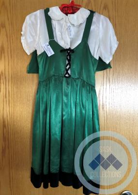 Green Dress with Black Trim - worn by musical entertainer Betty Grierson