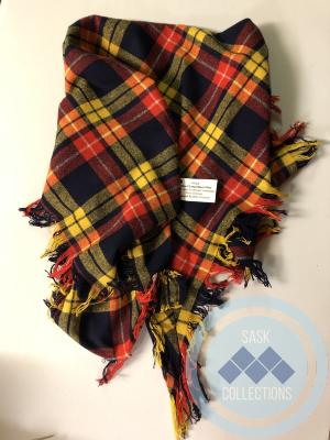 Yellow/Orange/Black Plaid Scarf - worn by musical entertainer Betty Grierson