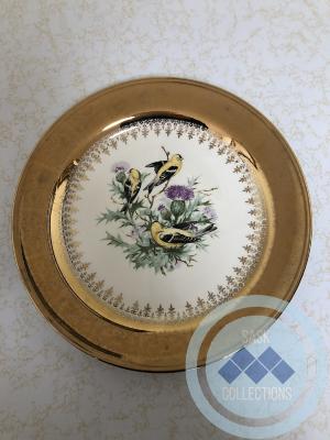 Plate - Gold with birds - Georgian