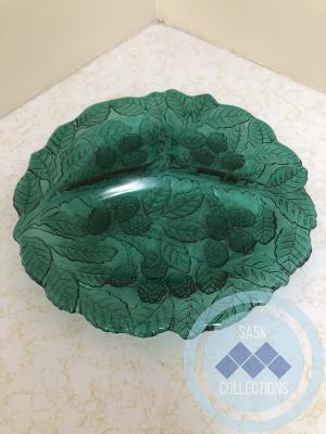 Glass Sectioned Dish - green