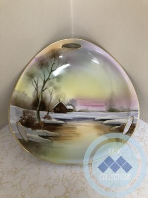 Decorative Dish - Painted Winter Scene