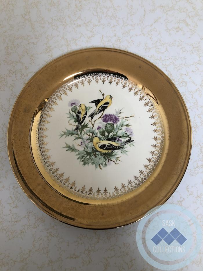 Plate - Gold with birds - Georgian