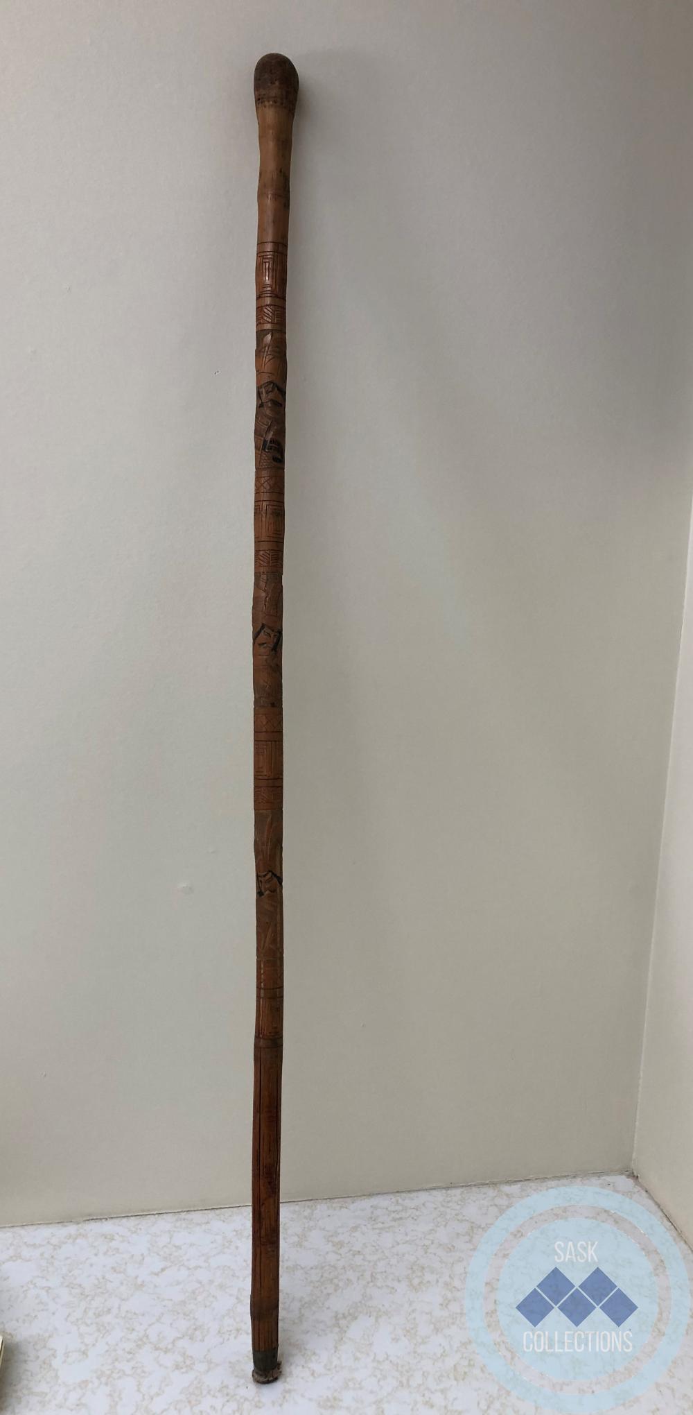 Walking Stick - carved
