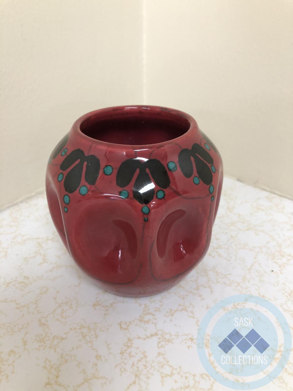 Vase - small dark red