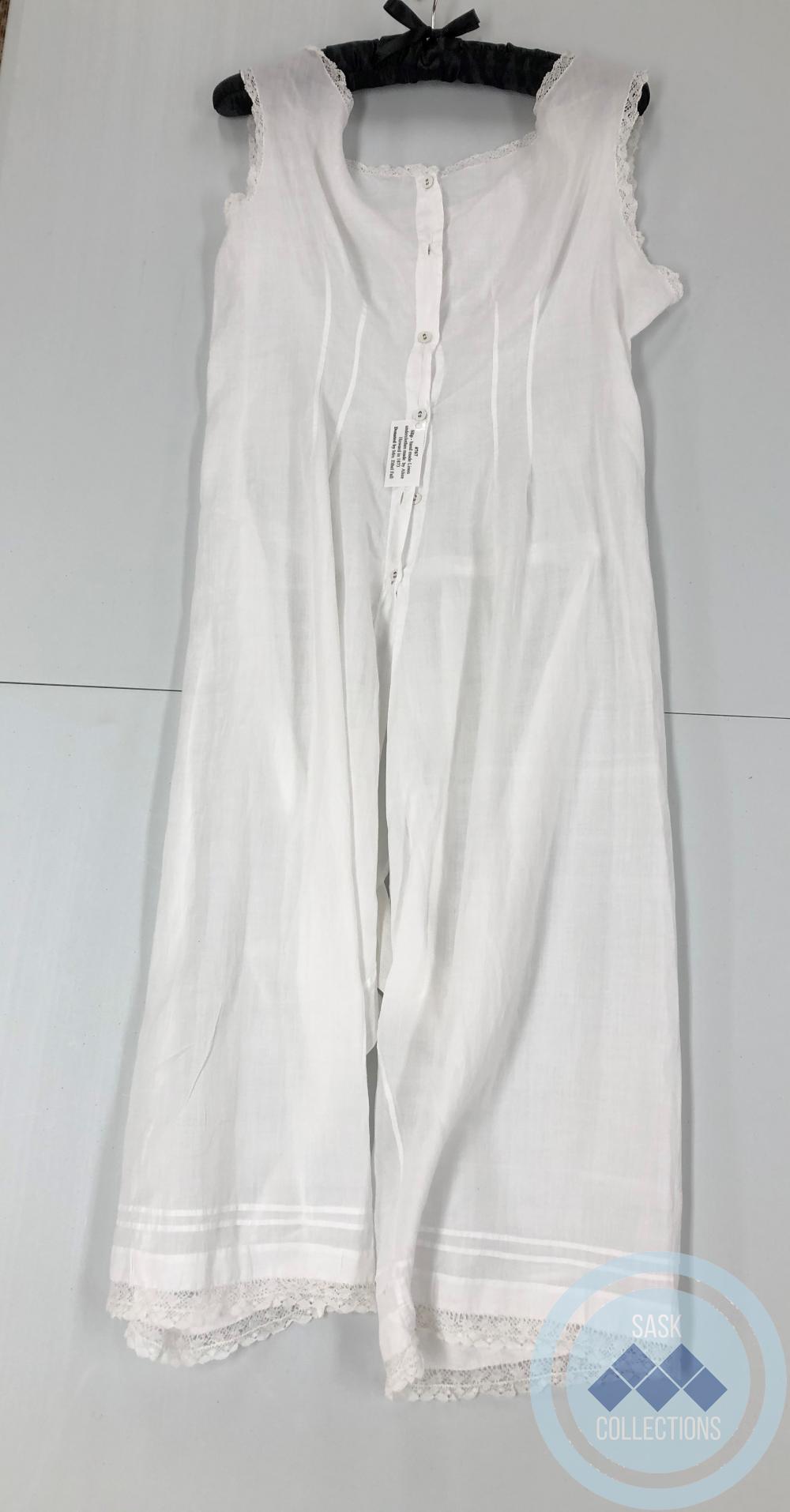 Slip - hand made Linen underclothes made  by Alice Howard in 1873