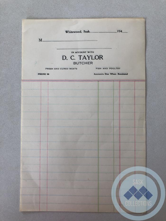 Ledger Paper - D.C. Taylor