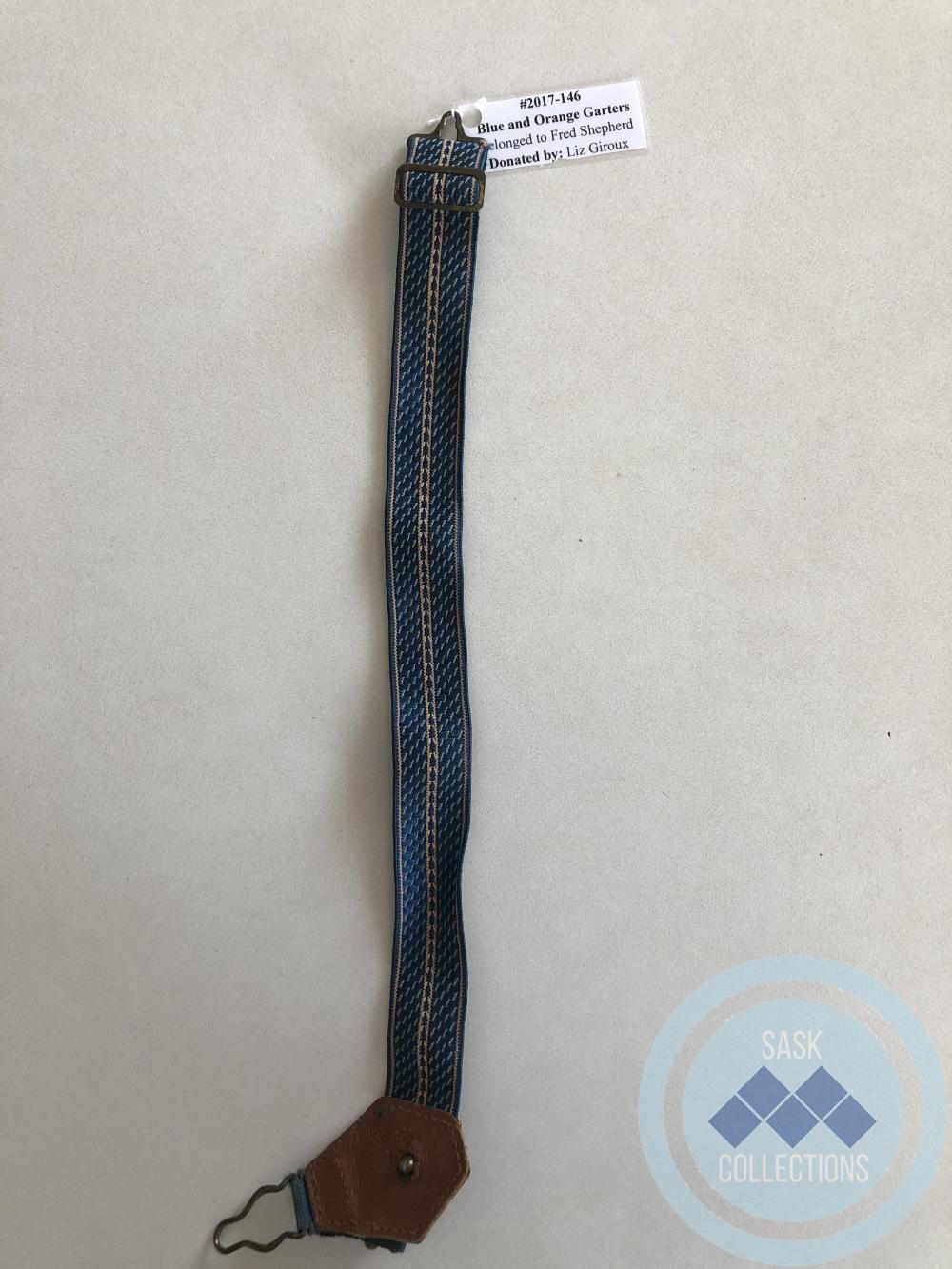 Blue and Orange Garters - belonged to Fred Shepherd