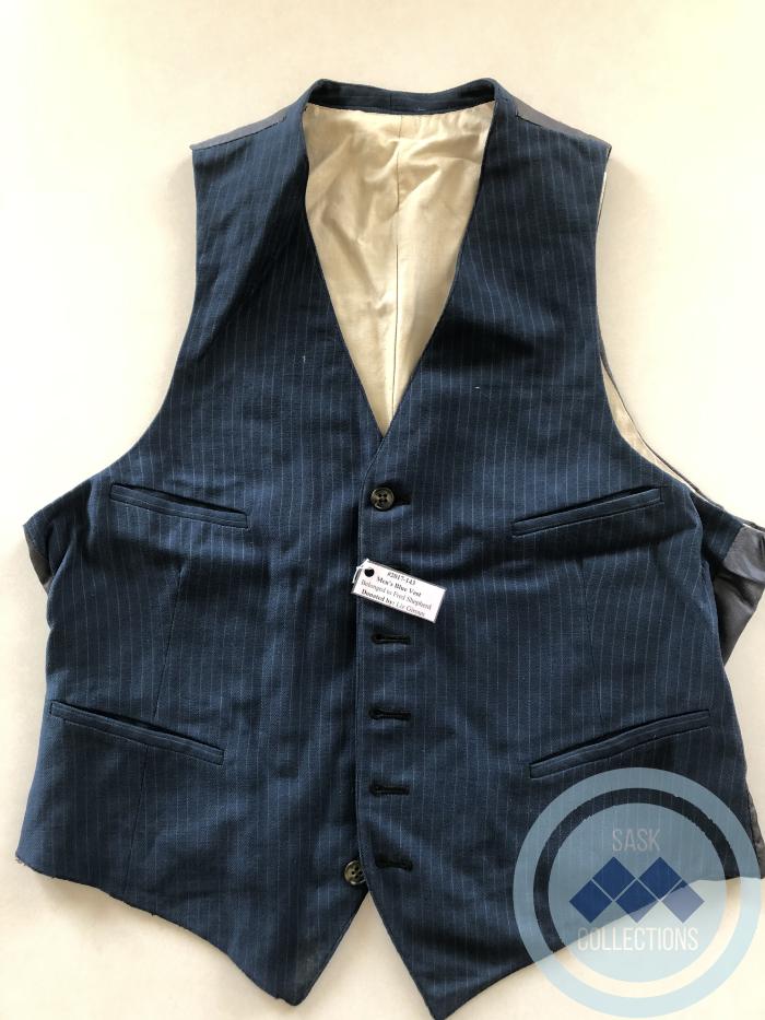 Blue Men's Vest - belonged to Fred Shepherd